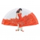 Abanico blanco diseño flamenca traje rojo 106102