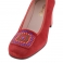 Zapatos piel ante rojo con tachas de colores 115138