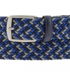 Cinturón elástico marino, azul y gris de Bellido