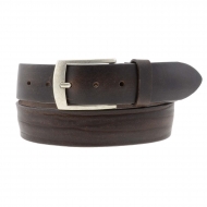 Cinturón italiano piel marrón efecto arrugado