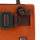 Bolso de mano en textil naranja y sintético marrón 127636