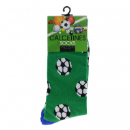 Calcetines unisex verdes con motivos de fútbol