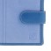 Detalle billetera pequeña de serraje con piel azul